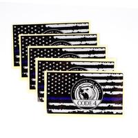 Patriotic Thin Blue Line Sticker - For Cars & Laptops - Police Support CODE 4