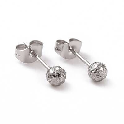 Non-Tarnish 304 Stainless Steel Ball Stud Earrings for Women