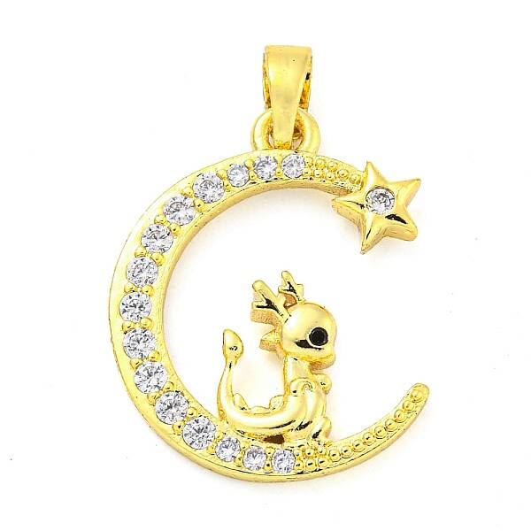 Brass Micro Pave Clear Cubic Zirconia Pendant