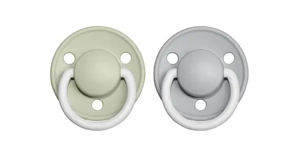 BIBS Of Lux Natural Rubber Night Size 2: 6+ months Sage / Cloud pacifier 2 pieces