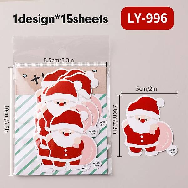 Christmas Theme Paper Self-Adhesive Stickers