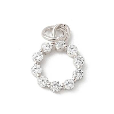 S925 Sterling Silver Micro Pave Cubic Zirconia Pendant