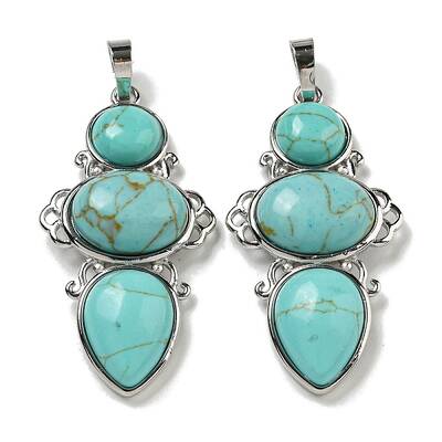 Synthetic Green Turquoise Pendants