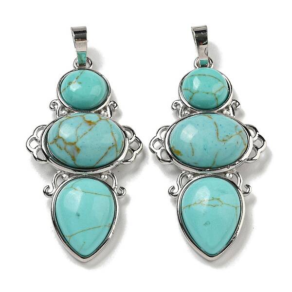 Synthetic Green Turquoise Pendants