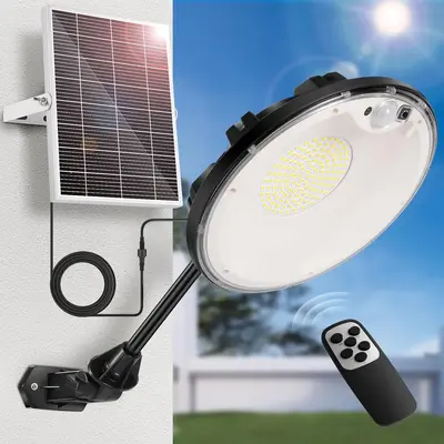 deerdance Solar Shed Light Indoor Outdoor 3500LM 4 Light Modes (Daytime Available), Solar Powered Motion Sensor Barn Light fo...