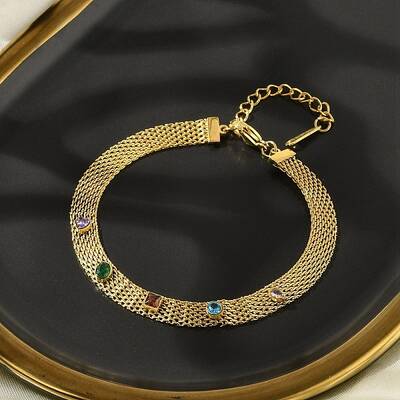 304 Stainless Steel Mesh Chain Bracelets for Women