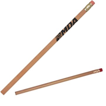 1000 Custom Natural Wood Pencil - Rubber Eraser