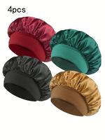 Women's Plain Color Lightweight Hair Bonnets, New Style Trendy Soft Comfy Sleeping Bonnets Hats for Preserving Hairstyle, Chi...