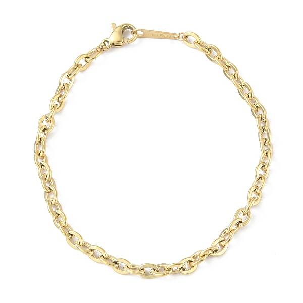 Ion Plating(IP) 304 Stainless Steel Cable Chain Bracelets for Men Women