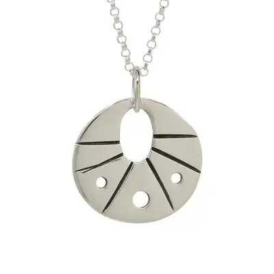 Sun Kin Sterling Silver Necklace - with Diamond Cut Chain