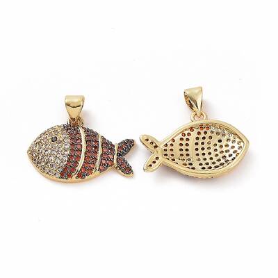 Brass Micro Pave Clear Cubic Zirconia Pendants