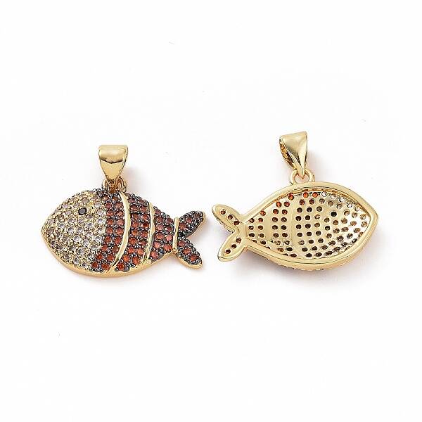 Brass Micro Pave Clear Cubic Zirconia Pendants