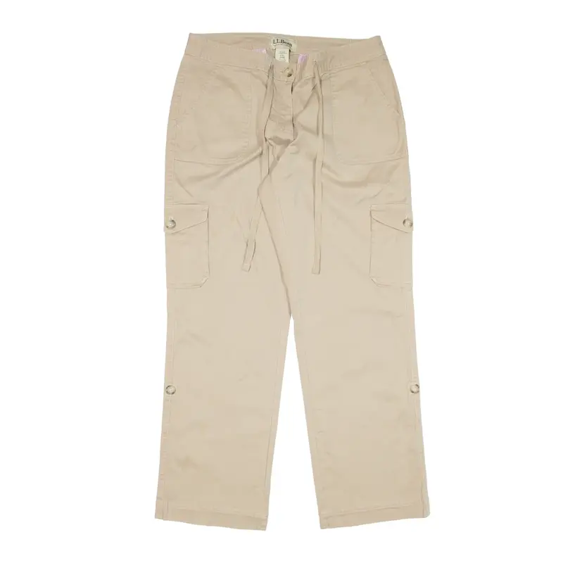 LL BEAN Cargo Y2K Trousers Beige Regular Straight Womens W30 L28