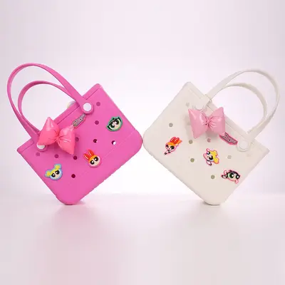 The Powerpuff Girls Collection Holes Handheld Bag - Lightweight Handheld Bag for Women Beach Grocery Shopping, Cartoon Colla...