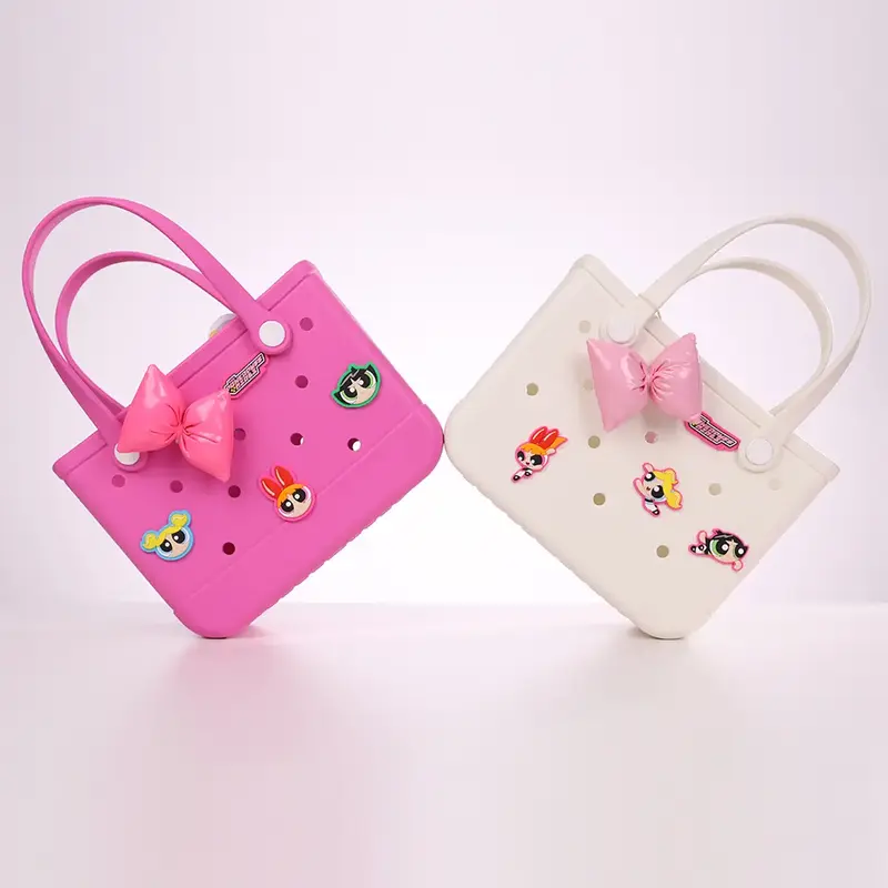 The Powerpuff Girls Collection Holes Handheld Bag - Lightweight Handheld Bag for Women Beach Grocery Shopping,  Cartoon Colla...