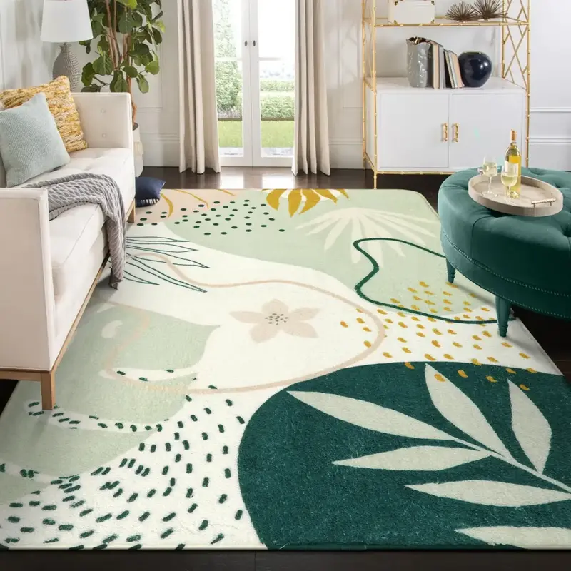 【FallFreshness】Lahome Washable Non-Slip Backing Large Living Room Carpet Low Pile Throw Boho Area Rugs for Bedroom, Botan...
