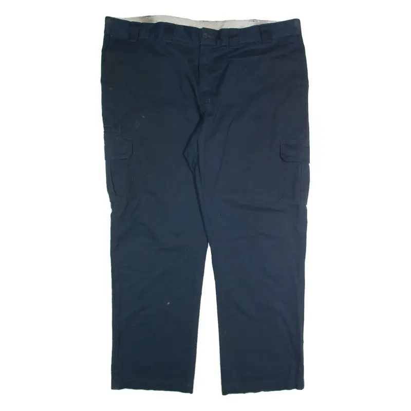DICKIES Chino Cargo Mens Trousers Blue Regular Straight W46 L31