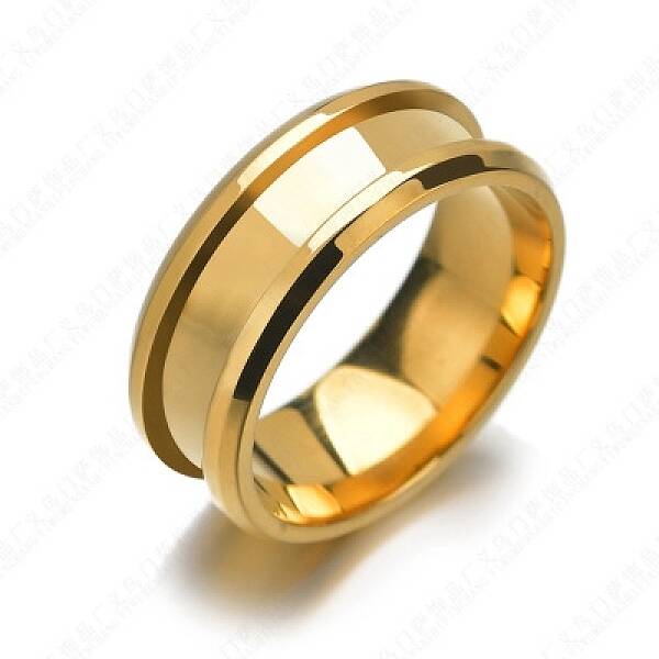 201 Stainless Steel Grooved Finger Ring Settings