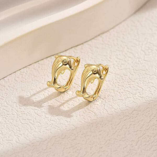 Simple Geometric Brass Hoop Earrings