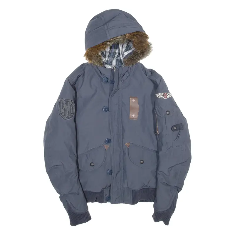 LEVI'S Mens Jacket Blue Hooded S