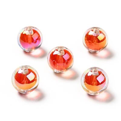 Two Tone UV Plating Rainbow Iridescent Acrylic Beads