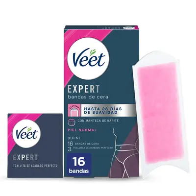 Strisce depilatorie Veet Expert Bikini per pelli normali, 16 unità