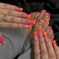 Press on Nails with Nail File & Tape, 2 Boxes Square Fake Nails for Women & Girls DIY Nail Art, Elegant Stick on Nails Kit Ha...