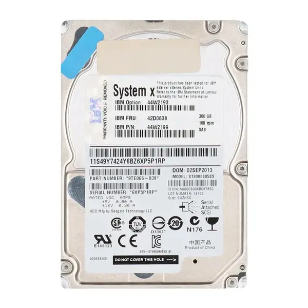 44W2193 IBM 300GB 6Gb/s SAS 10000 2.5-Inch Hard Drive