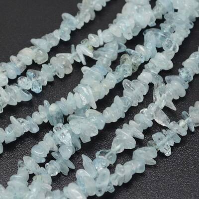 Chips Natural Aquamarine Beads Strands