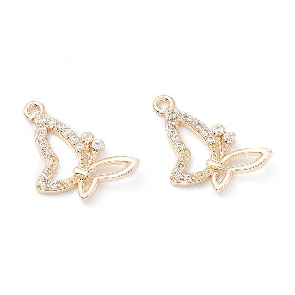 Rack Plating Brass Micro Pave Cubic Zirconia Charms