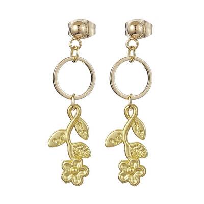 Flower Alloy Stud Dangle Earrings for Women