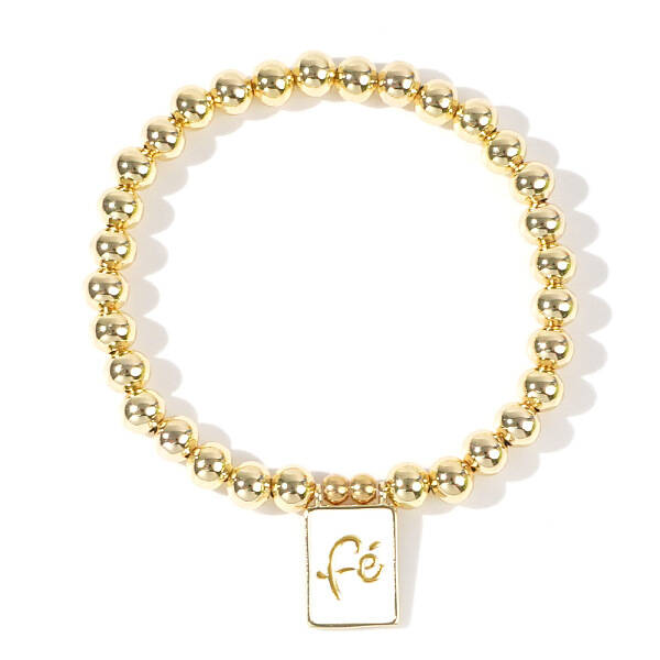 Personality Brass Round Bead Beaded Stretch Bracelets
