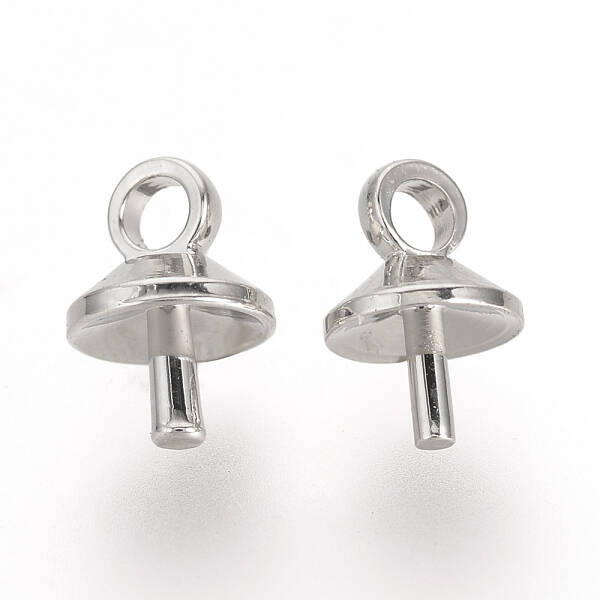 Brass Cup Pearl Peg Bails Pin Pendants