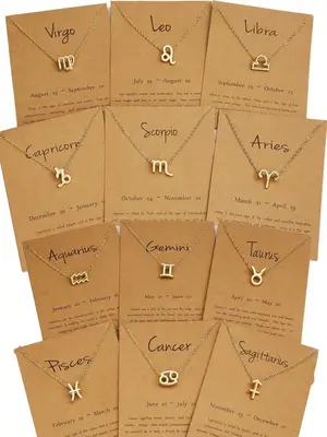 Street Style 12 Constellation Themed Charm Necklace, Casual Trendy Matching Necklaces, Fashionable Vintage Hippie Jewelry for...