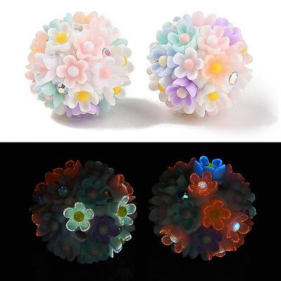 Handmade Luminous Polymer Clay Rhinestone Fancy Beads