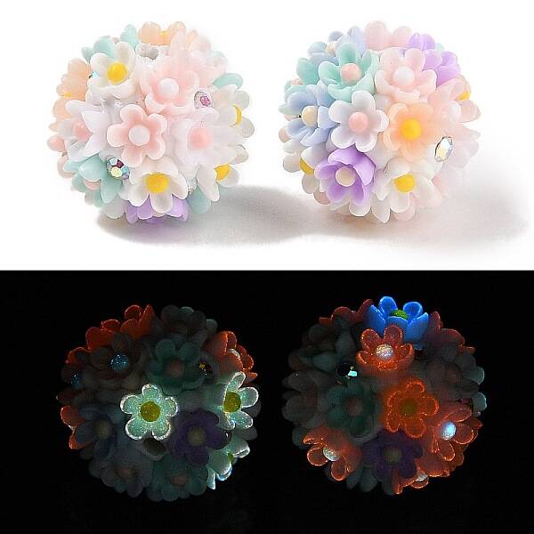 Handmade Luminous Polymer Clay Rhinestone Fancy Beads
