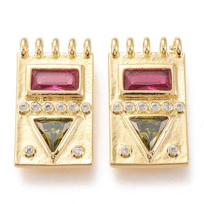 Brass Micro Pave Cubic Zirconia Pendants