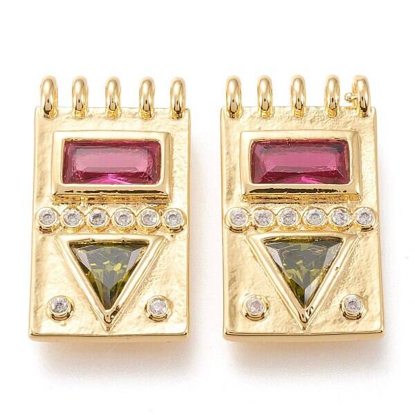 Brass Micro Pave Cubic Zirconia Pendants