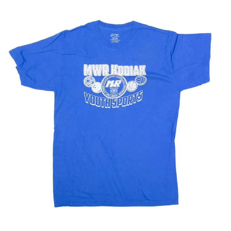 PORT AND COMPANY MWR Kodiak Youth Sports T-Shirt Blue Short Sleeve Mens M