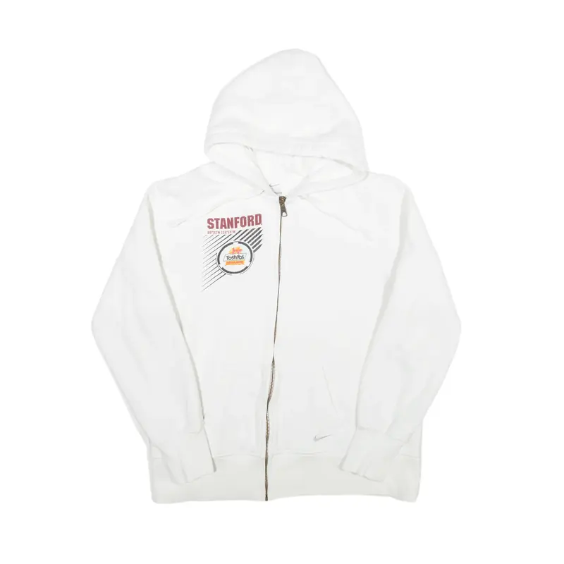 NIKE Stanford University USA Hoodie White Full Zip Womens L