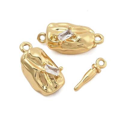 Brass Micro Pave Clear Cubic Zirconia Box Clasps