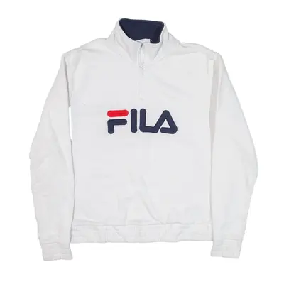 FILA Sweatshirt White 1/4 Zip Womens M