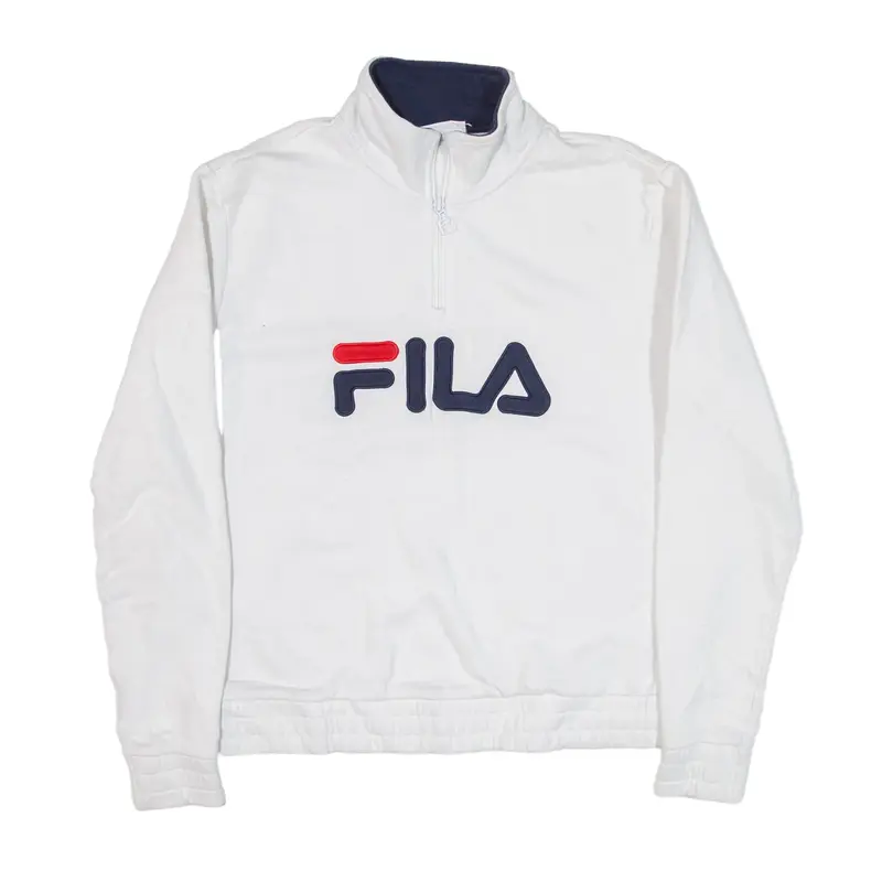 FILA Sweatshirt White 1/4 Zip Womens M