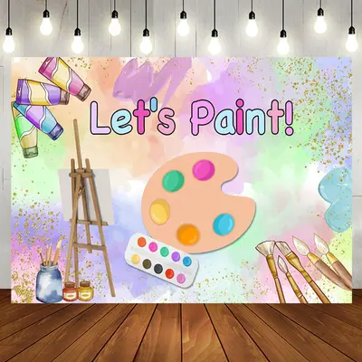 Aperturee Lets Paint Graffiti Artboard Kids Party Backdrop - Aperturee