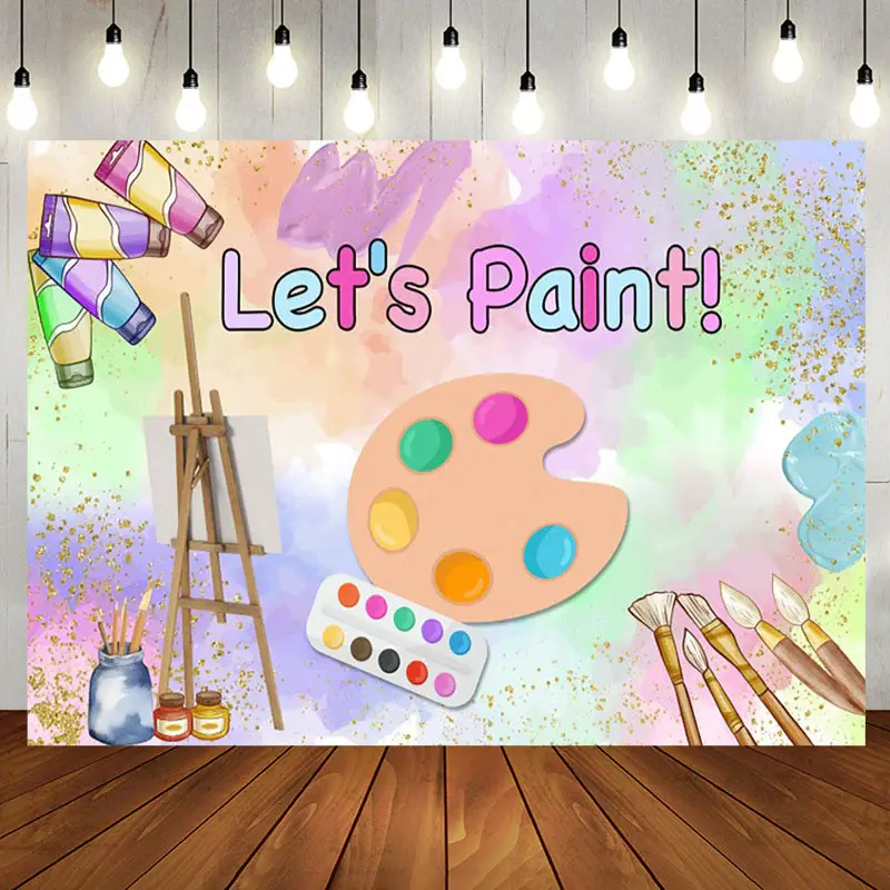 Aperturee Lets Paint Graffiti Artboard Kids Party Backdrop - Aperturee