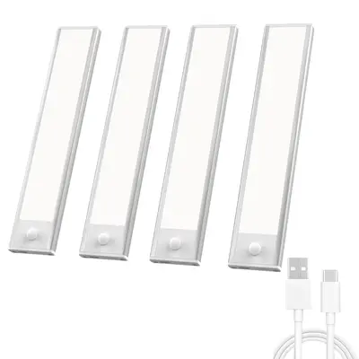 Under Cabinet Lights, USB Rechargeable Wireless Cabinet Light, LED Motion Sensor Night Light, Magnetic Self-adhesive LED Ward...
