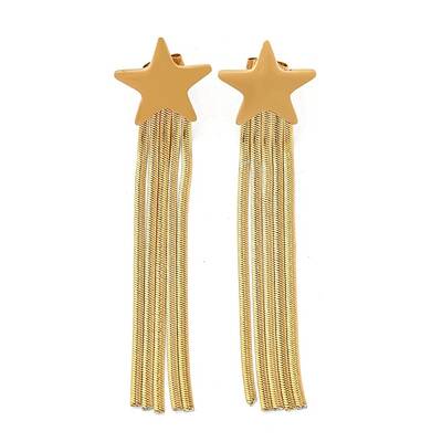 PVD Vacuum Plating Golden 304 Stainless Steel Dangle Stud Earrings
