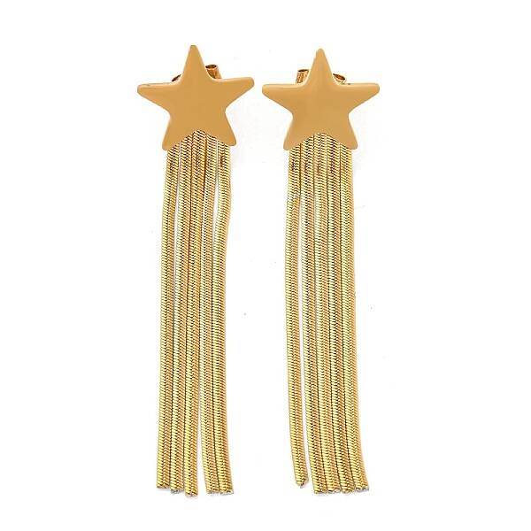 PVD Vacuum Plating Golden 304 Stainless Steel Dangle Stud Earrings