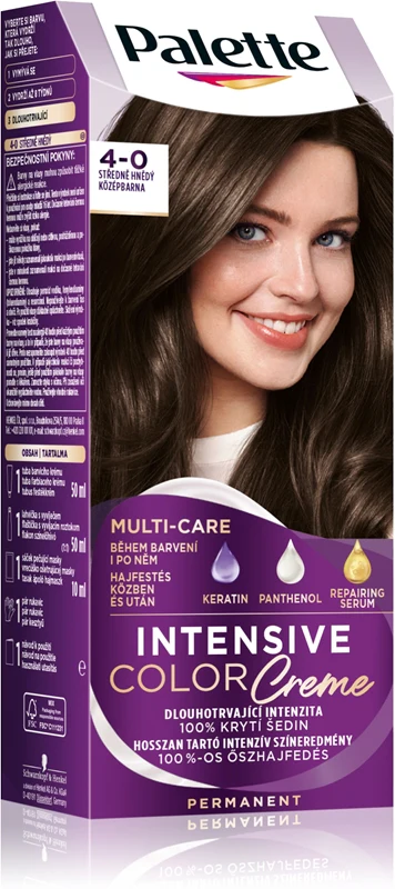 Schwarzkopf Palette Intensive Color Creme permanent hair dye color 4-0 N3 medium brown