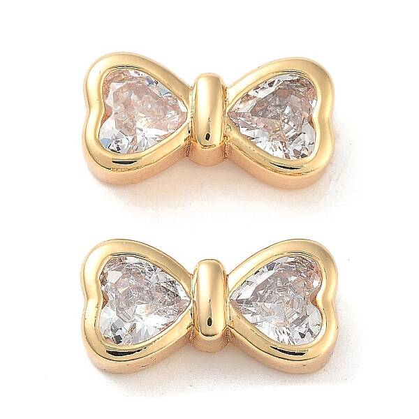 Brass with Clear Cubic Zirconia Bead